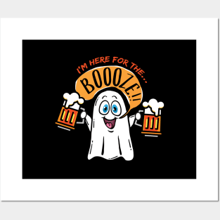 Funny Ghost - I'm Here for the Booze! Posters and Art